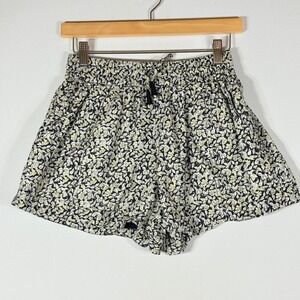 Apiece Apart Womens XS Floral Elastic Waist Shorts Black Lined Casual‎ Beach